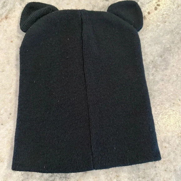 Pugs Cat Ear Black Knit Beanie Hat With Sparkles Ears Size O/S - Picture 5 of 6